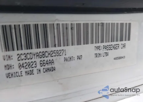 2012 Dodge Challenger Sxt z USA, uszkodzony, nr VIN 2C3CDYAG8CH259271